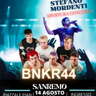 Sanremo: al One Night Summer Hits arriva Stefano Mordenti, con concerto dei BNKR44